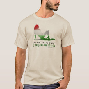 T-shirt Drapeau hongrois de silhouette de fille