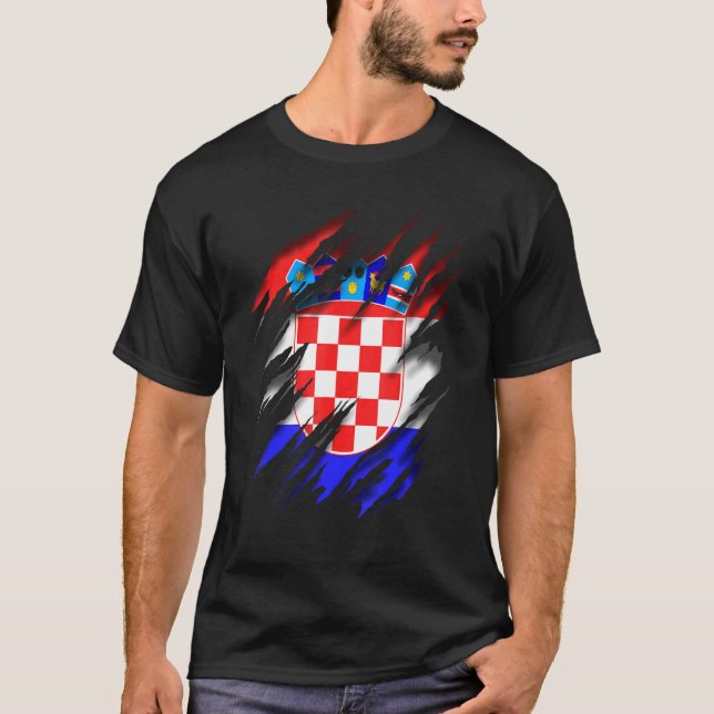 T-shirt Drapeau Hrvatska Croatie (Devant)