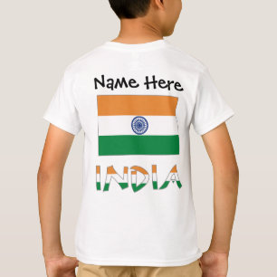 T-shirt Drapeau indien avec votre nom