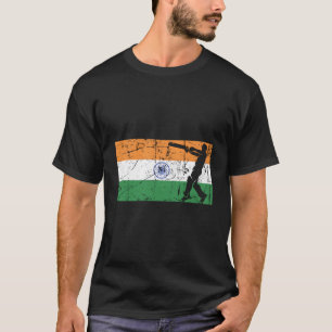 T-shirt Drapeau indien - Cricket