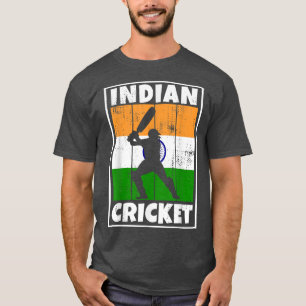 T-shirt Drapeau indien de cricket Drapeau indien de cricke