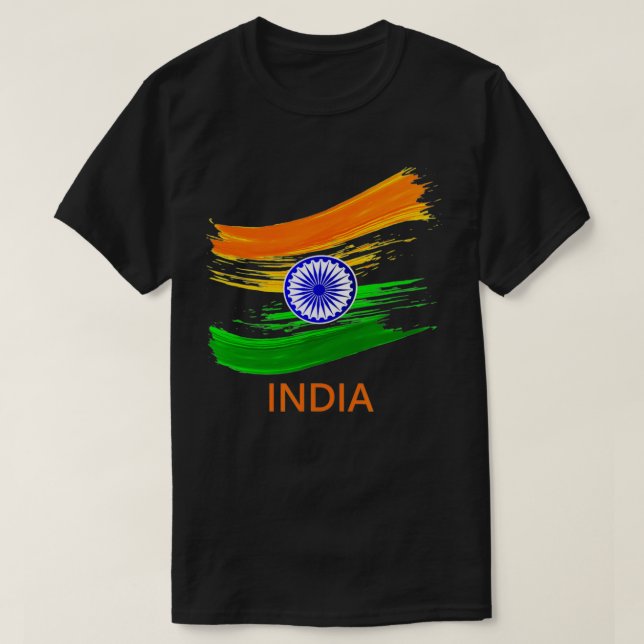 T-shirt Drapeau indien du Bharat (Design devant)