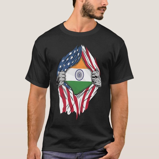 T-shirt Drapeau indien en moi (Devant)