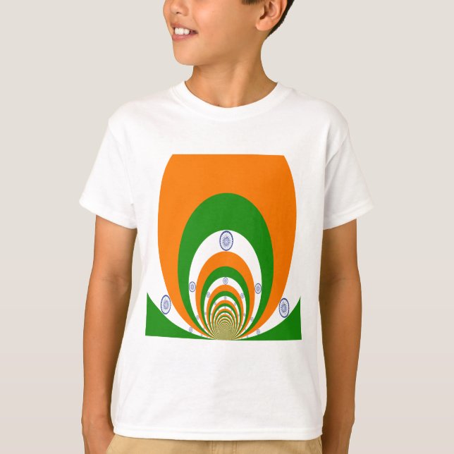 T-shirt Drapeau indien Kaleidoscope : Unité et patriotisme (Devant)