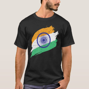 T-shirt Drapeau Indien Tricolor Avec Ashoka Chakra Desi In