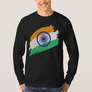 T-shirt Drapeau Indien Tricolor Avec Ashoka Chakra Desi In