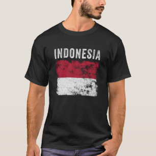 T-shirt Drapeau Indonésie en détresse Hommes Femmes Enfant