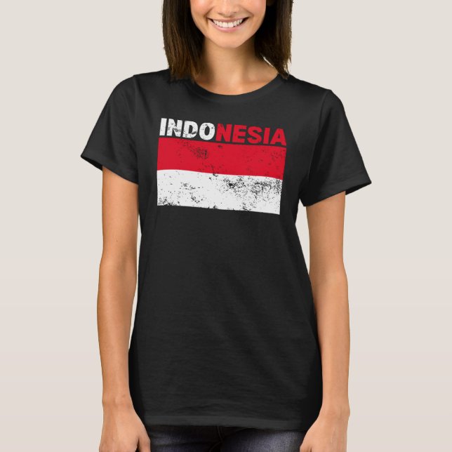 T-shirt Drapeau Indonésie Vintage (Devant)