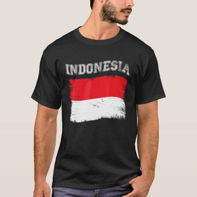 T-shirt Drapeau Indonésien Destination de vacances tourist (Devant)