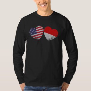 T-shirt Drapeau Indonésien Drapeau Patriotique Famille He