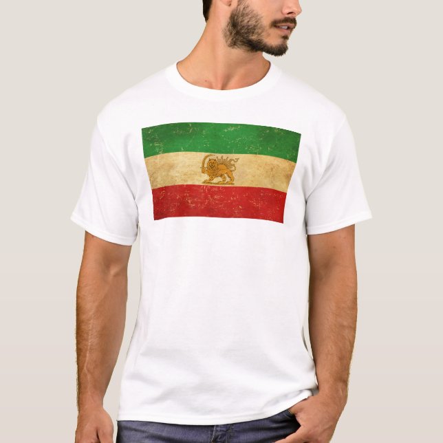 T-shirt Drapeau Iran Lion et Sun Shah d'Iran (Devant)