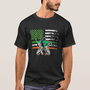 T-shirt Drapeau irlandais américain de hockey sur glace