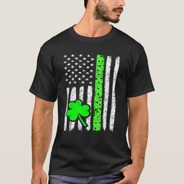 T-shirt Drapeau irlandais américain de la Saint Patrick Jo (Devant)