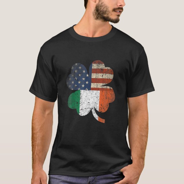 T-shirt Drapeau irlandais américain de la Saint Patrick Vi (Devant)