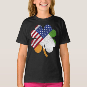 T-shirt Drapeau irlandais américain Irlande Drapeau fille