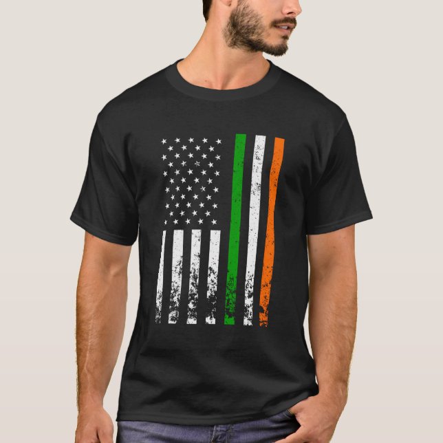 T-shirt Drapeau Irlandais Américain Irlande Drapeau Saint  (Devant)