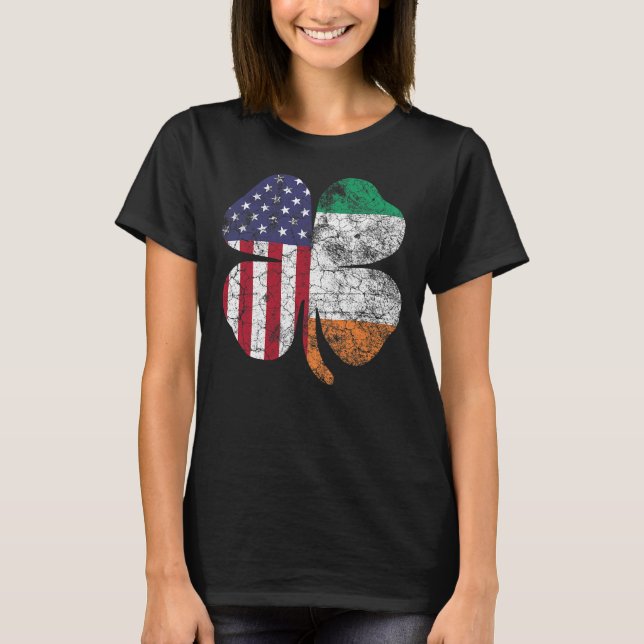 T-shirt Drapeau irlandais américain Irlande JOUR DE LA SAI (Devant)