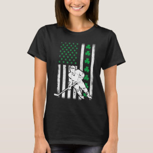 T-shirt Drapeau irlandais américain Lucky Hockey St. Patri