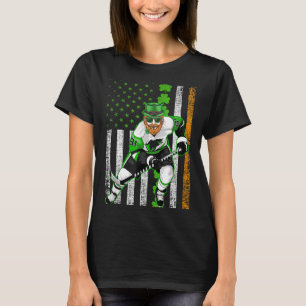 T-shirt Drapeau irlandais américain Lucky Hockey St. Patri