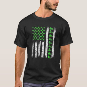 T-shirt Drapeau irlandais américain Motocross St Patrick's