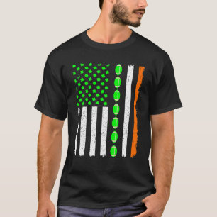 T-shirt Drapeau irlandais-américain patriotique Rugby St P