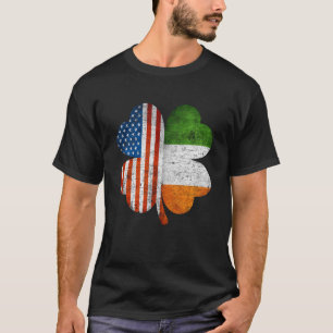 T-shirt Drapeau irlandais américain Shamrock irlandais Usa