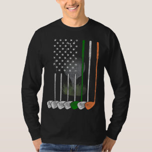 T-shirt Drapeau irlandais américain Vintage Golf Drapeau