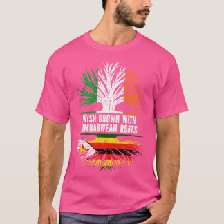T-shirt Drapeau Irlandais Avec Racines Zimbabwéennes Irlan