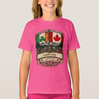 T-shirt Drapeau irlandais canadien personnalisé Ville Prov
