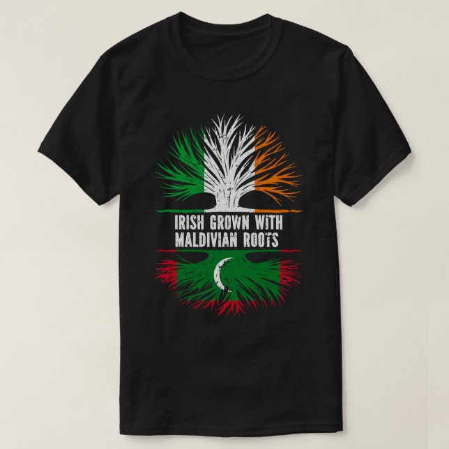 T-shirt Drapeau Irlandais Cultivé Avec Racines Maldivienne (Design devant)