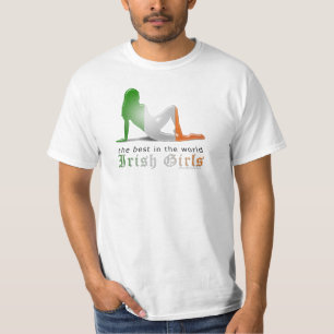 T-shirt Drapeau irlandais de silhouette de fille