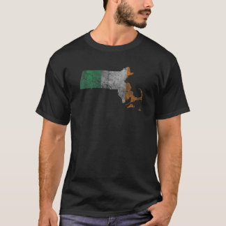 T-shirt Drapeau irlandais du Massachusetts Saint Patrick H