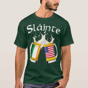 T-shirt Drapeau irlandais gaélique slainte Américain Bière