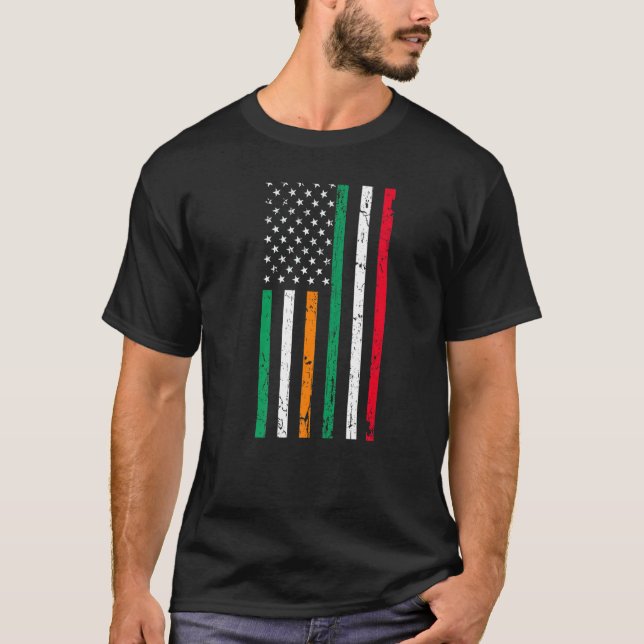 T-shirt Drapeau irlandais italien irlandais Italie USA Pri (Devant)