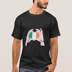 T-shirt Drapeau Irlandais Main Cœur Fierté Irlandaise Raci