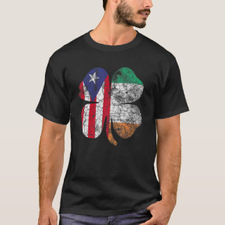T-shirt Drapeau irlandais Porto Rico Shamrock St Patron