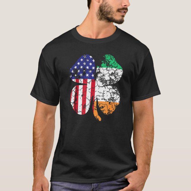T-shirt Drapeau irlandais Shamrock de la Saint Patrick (Devant)