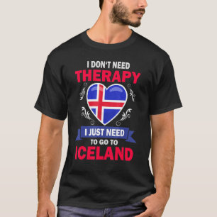T-shirt Drapeau islandais Thérapie de vacances Islande
