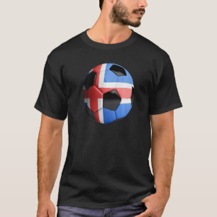 T-shirt Drapeau Islande Football Soccer Ball