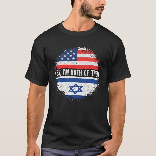 T-shirt Drapeau israélo-mi-américain Israël Israël (Devant)