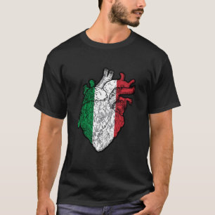 T-shirt Drapeau Italie Cœur Racines Italiennes Fierté Ital