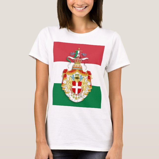 T-shirt Drapeau italien avec insigne du Royaume d'Italie (Devant)