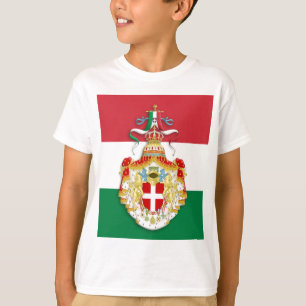 T-shirt Drapeau italien avec insigne du Royaume d'Italie