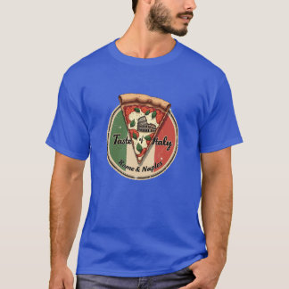 T-shirt Drapeau italien avec Vintage Rome & Naples Pizza