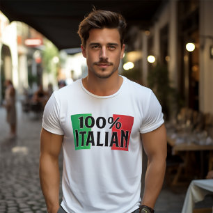 T-shirt drapeau italien drôle 100% italien