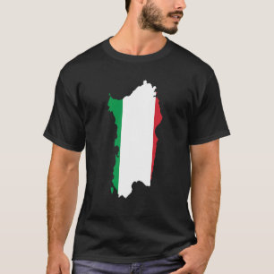 T-shirt Drapeau italien en Sardaigne contour Sardaigne