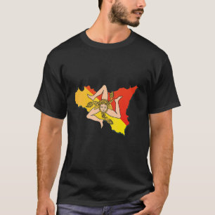 T-shirt Drapeau italien en Sicile contour Sicile