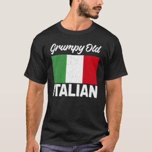 T-shirt Drapeau Italien Grumé Vieux Grand-Père Italien