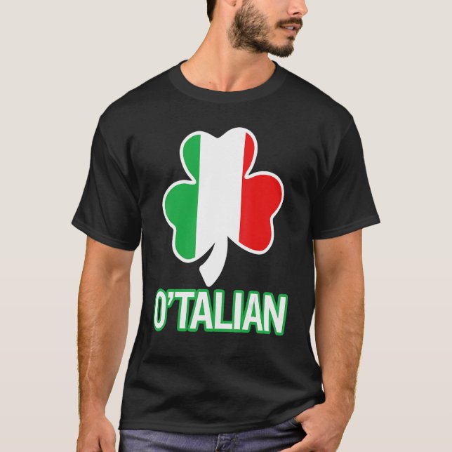 T-shirt Drapeau italien Jour de la Saint Patrick O'talian  (Devant)