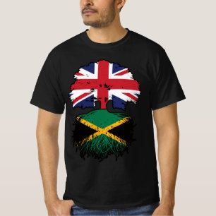 T-shirt drapeau jamaïcain britannique des racines d'arbre